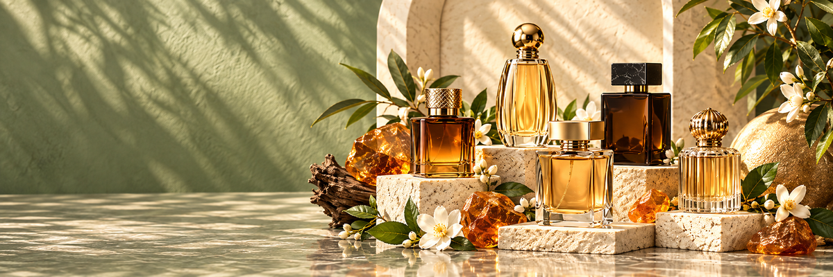 Amber Perfumes collection banner at Aromaos Perfumes