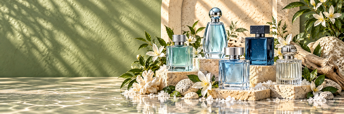 Aquatic Perfumes collection banner at Aromaos Perfumes