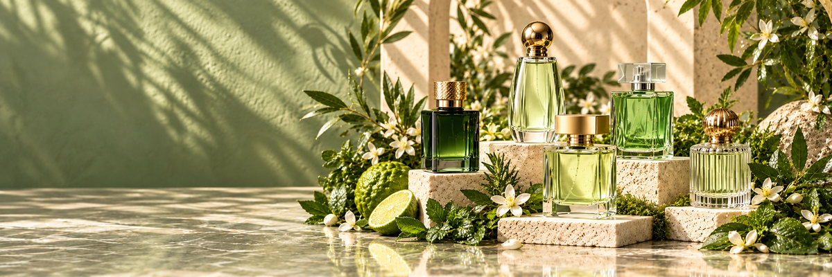 Green Perfumes collection banner at Aromaos Perfumes