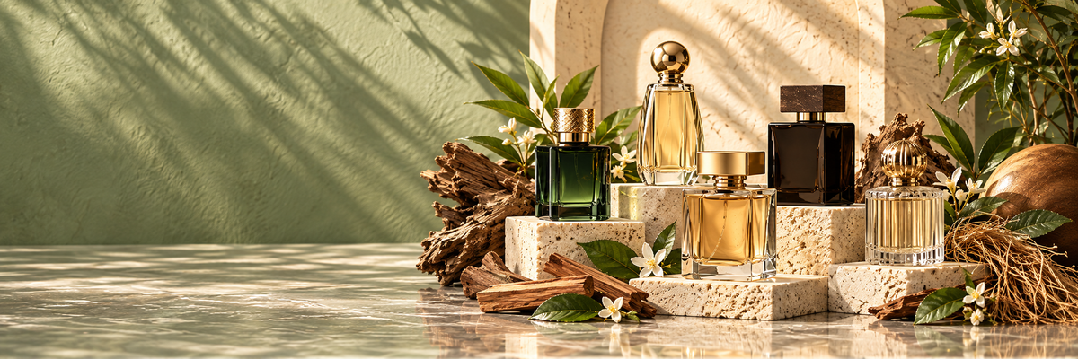 Woody Perfumes collection banner at Aromaos Perfumes