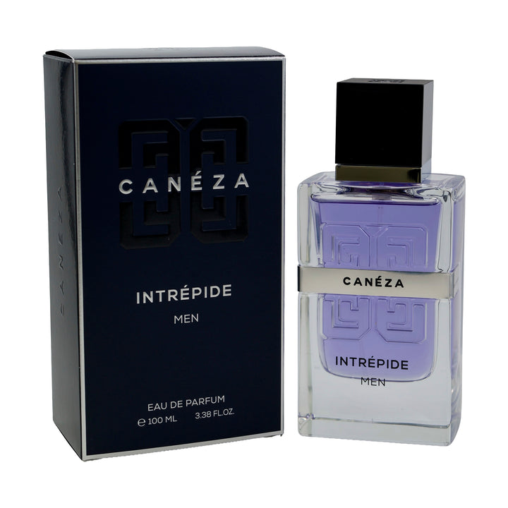 Caneza Intrepide Men Eau de Parfum 100 ml / 3.4 fl oz – Bottle with retail box on a white background