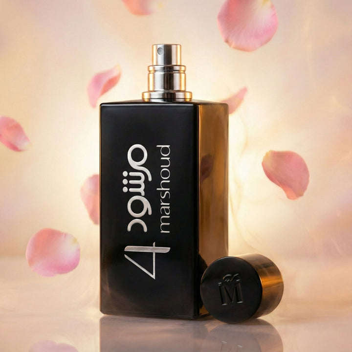 ATYAB AL MARSHOUD - Marshoud 4 (Black) Eau de Parfum 100ml, Unisex White Musk Perfume for Men and Women, with White Musk, Rose & Vanilla - Long-Lasting, Luxurious Arabian Perfume